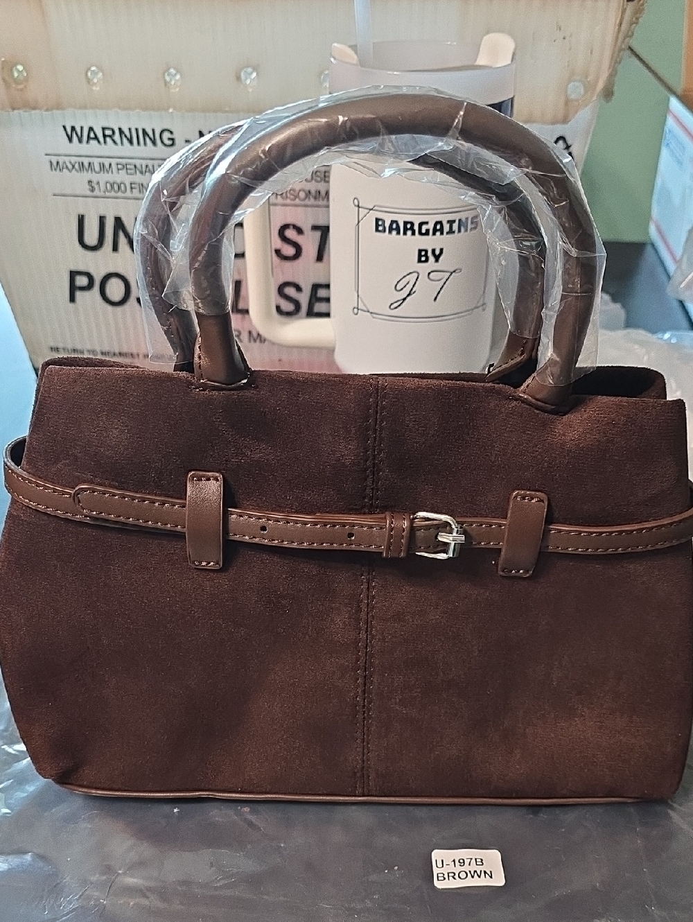 Zenana Brown Suede Top-Handle Women’s Bag